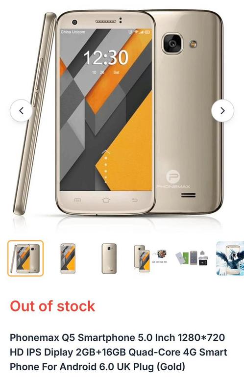 Gezocht Phonemax Q5 smartphone, of scherm, of digitizer