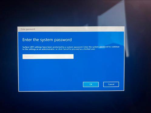 GEZOCHT reparatie voor de Surface Pro 7 enter system pass