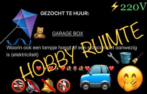 Gezocht te huur garage box met elektriciteit