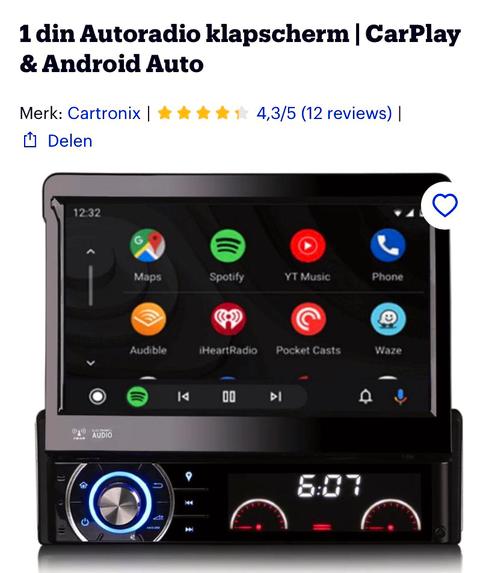 Gloednieuwe auto radio met 7inch klapscherm