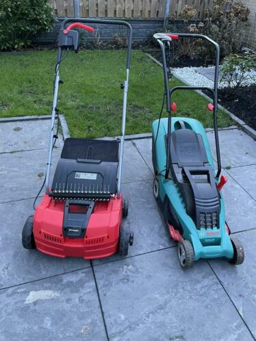 Grasmaaier en verticuteer apparaat