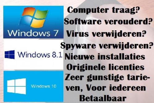 Gratis installatie van Windows 7 of 10. Gewoon bij u thuis