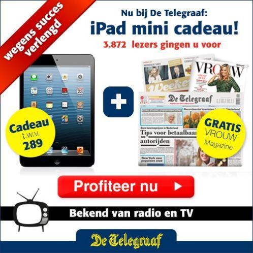 GRATIS iPad mini t.w.v. 289,- bij De Telegraaf
