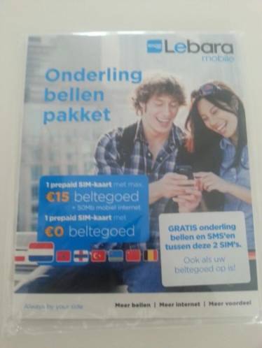 Gratis onderling bellen  1x 15 btg  500 Mb