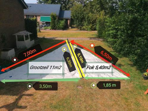 Grootzeil (11m2) Fok (5,40m2) 2x hoes Stormfok Gaastra