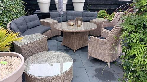 Grote luxe ronde loungeset wicker