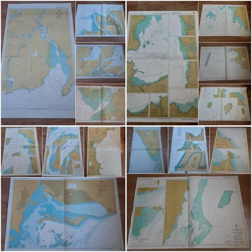 grote partij zeekaarten met vaarroutes