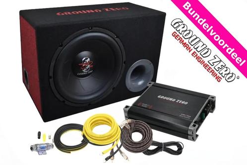 Ground Zero 12.300X-II Subwoofer  Versterker Bass Bundelset