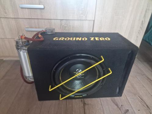 Ground zero subwoofer 12 inch met versterker en condensator