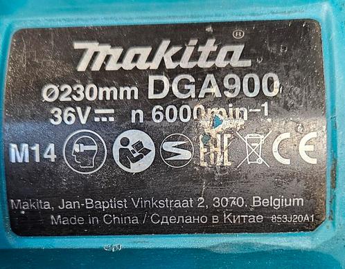Haakseslijper Makita DGA900 (2x 18V) 230 mm