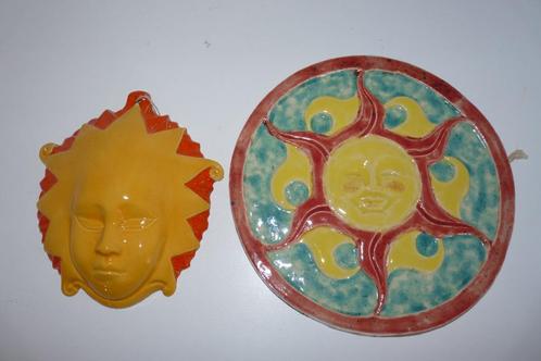 Handmade keramiek zonnengezicht en zon