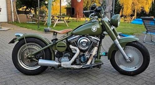 Harley Davidson Evo eigenbouw bobber  met eigenbouw kenteken