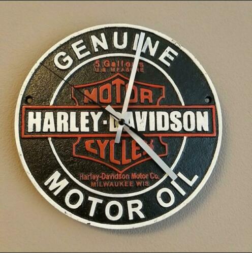 Harley-Davidson giet ijzeren garage klok. Uniek