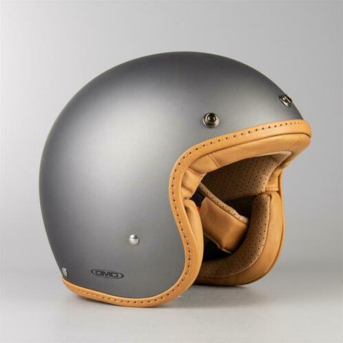 Helm DMD Leather Pillow Matt Grijs-Bruin (Jethelmen)