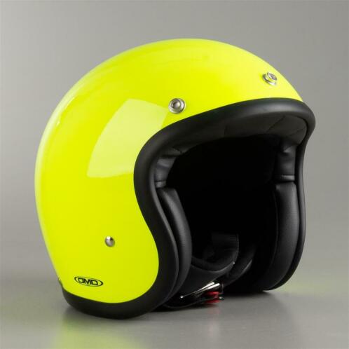 Helm DMD Vintage Fluo Gul (Open Helmen, Motorhelmen)