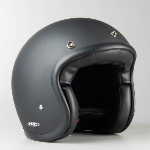 Helm DMD Vintage Mat Zwart (Jethelmen, Motorhelmen)