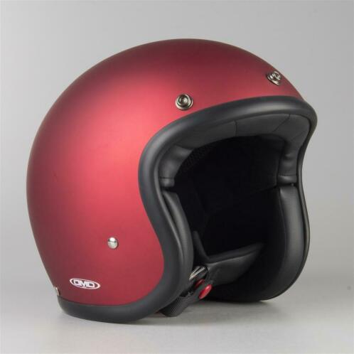 Helm DMD Vintage Metallic Rood (Jethelmen, Motorhelmen)