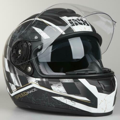 Helm IXS HX 215 Speed Race Zwart-Wit (Integraalhelmen)