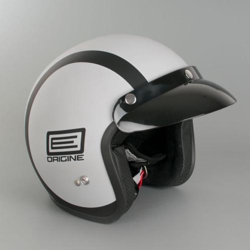 Helm Origine Primo Luna Zilver-Zwart (Motorhelmen)