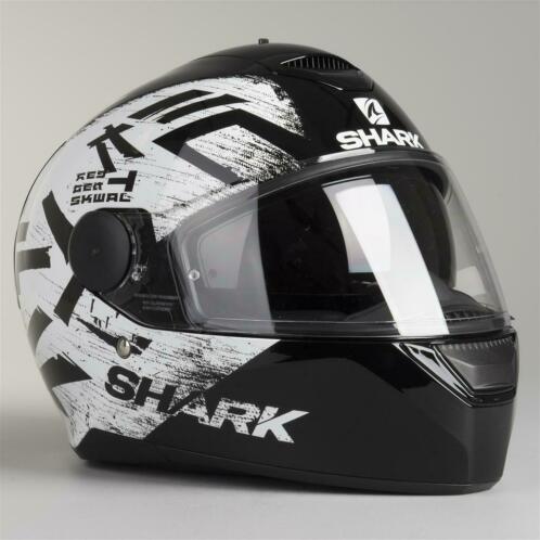 Helm Shark D-Skwal Hiwo Zwart-Wit (Integraalhelmen)