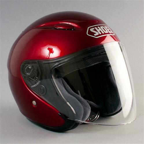 Helm Shoei J-wing Plain Rood (Open Helmen, Motorhelmen)