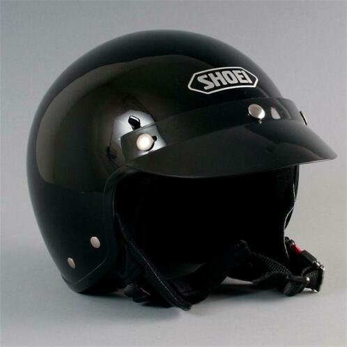 Helm Shoei S-20 Plain Zwart (Open Helmen, Motorhelmen)