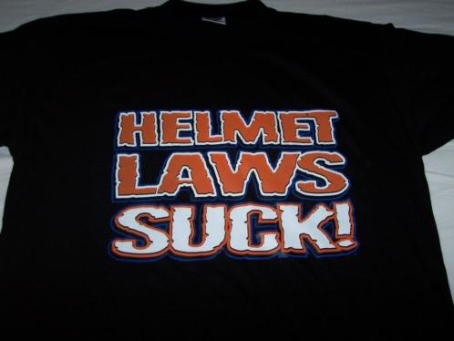 Helmet Laws Suck t-shirt (uitverkoop) 