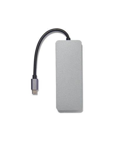 HEMA USB C hub grijs