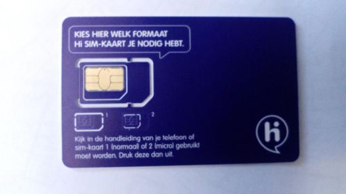 HI-Prepaid Simkaart met  7,50 beltegoed