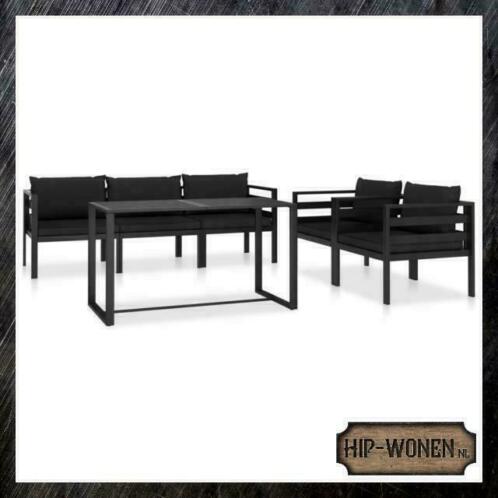 Hip-Wonen - LOUNGESET INDUSTRIEEL ANTRACIET - Aluminium