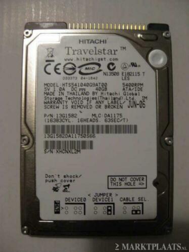Hitachi 40GB 5400rpm 2,5034 IDE laptop harddisk