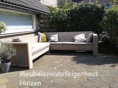 Hoekbank lounge van gebruikt steigerhout 250x250 cm