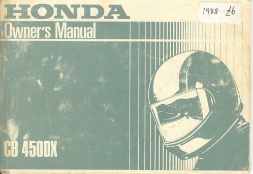 Honda CB450 DX user manual