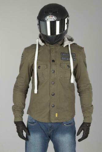 Hoodie Aramid Booster Army Groen (Motorjassen, Motorkleding)