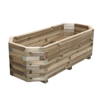 Houten bloembak 6-hoekig 110cm