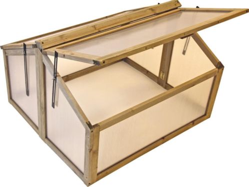 Houten broeibak met twee kleppen (Broeikassen, Tuinkassen)