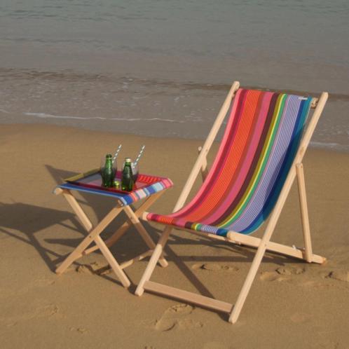 Houten opvouwbare kruk, viskruk, klapkruk met canvas zitting