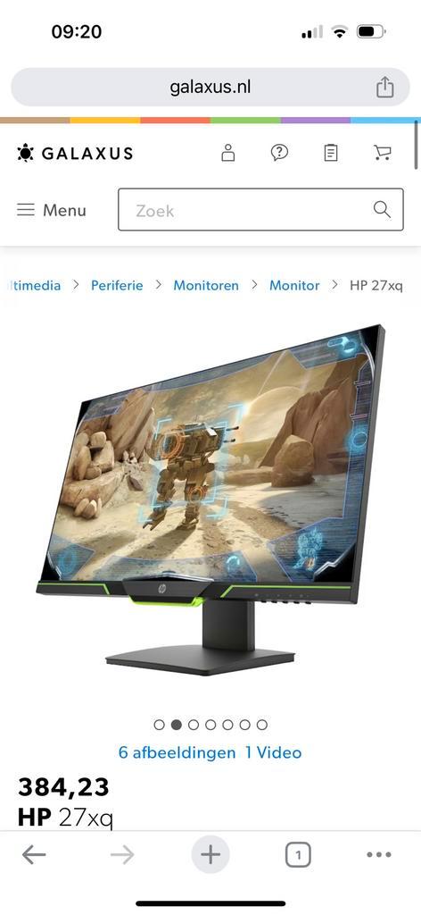 HP 27xQ Gaming monitor met AMD Freesync