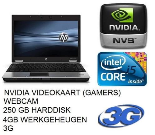 HP 8440P i5, NVIDIA, 4GB, 250 GB HD, Webcam, Bluetooth, 3G