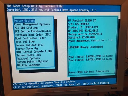 HP DL380g7, 2x3.0GHz, 144GB RAM, 2x1TB SATA, rails
