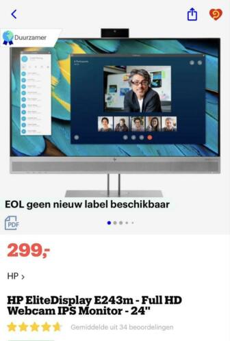 HP EliteDisplay E243m Monitor full hd Webcam IPS Monitor 24quot