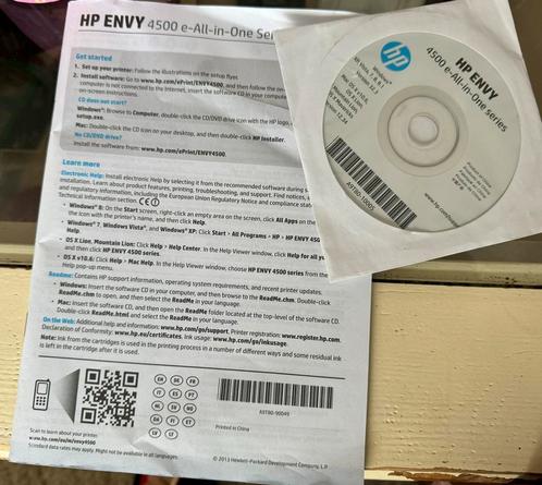 HP Envy 4500 e-All-in-one software boekje
