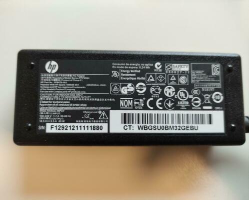 Hp laptop adapter oplader 65w 18.5v 3.5a 608425-200