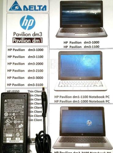HP Pavilion DM1 DM3 19V 3.42A 65W Delta ADP-65JH 4.8 x 1.7mm