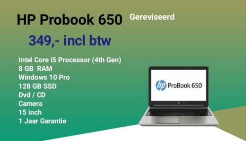 HP Probook 650 i5 - 128 GB SSD - 8 GB Ram - Windows 10 Pro