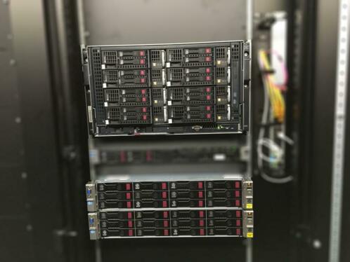 HP server C3000  8xBl460c gen8 128GB  48TB HP SAN  10GbE