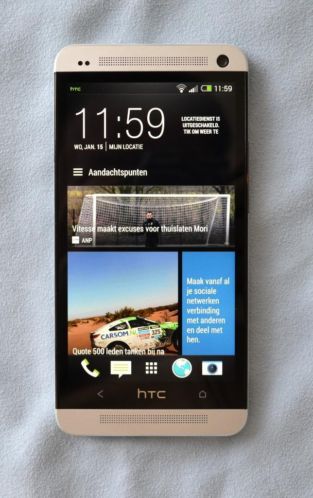 HTC One 32GB (M7) zilver, nieuwstaat, garantie, bon 