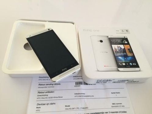 HTC One M7 Zilver Compleet in doos met Garantiebewijs
