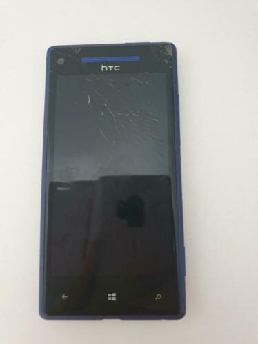 HTC telefoon blauw mobiel toestel blauwe kleur gebruikt