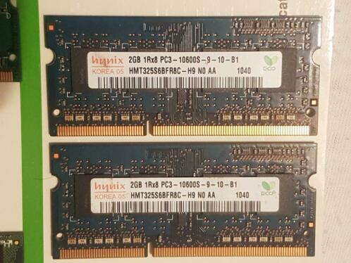 Hynix 4gb Set PC3-10600s  1333mhz werkgeheugen ddr3